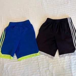 2 pair of adidas shorts, size boys medium